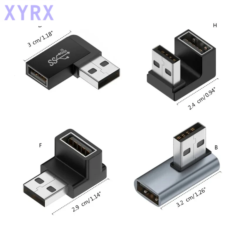 90 Degree USB 3.0 Male to Female Right Angle Extension Adapter USB Upward Elbow Adapter 10Gbps For Laptop PC Connector Converte