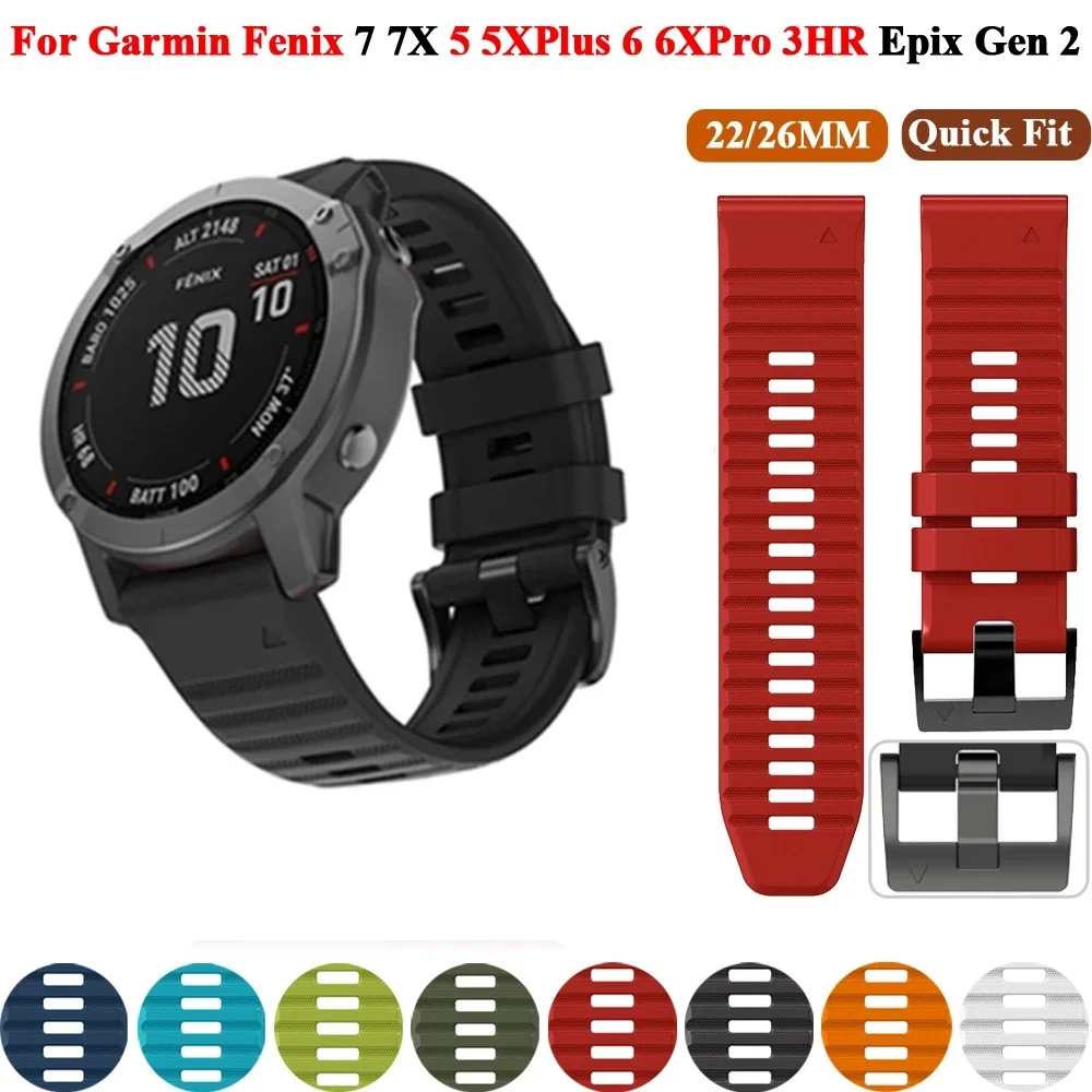 Quick Fit Strap for Garmin Fenix 7,Fenix 6,Fenix 5 plus,instinct 2,Forerunner 955 965 745 935 945 3 hr,Fenix 5X,7X,6X Silicone