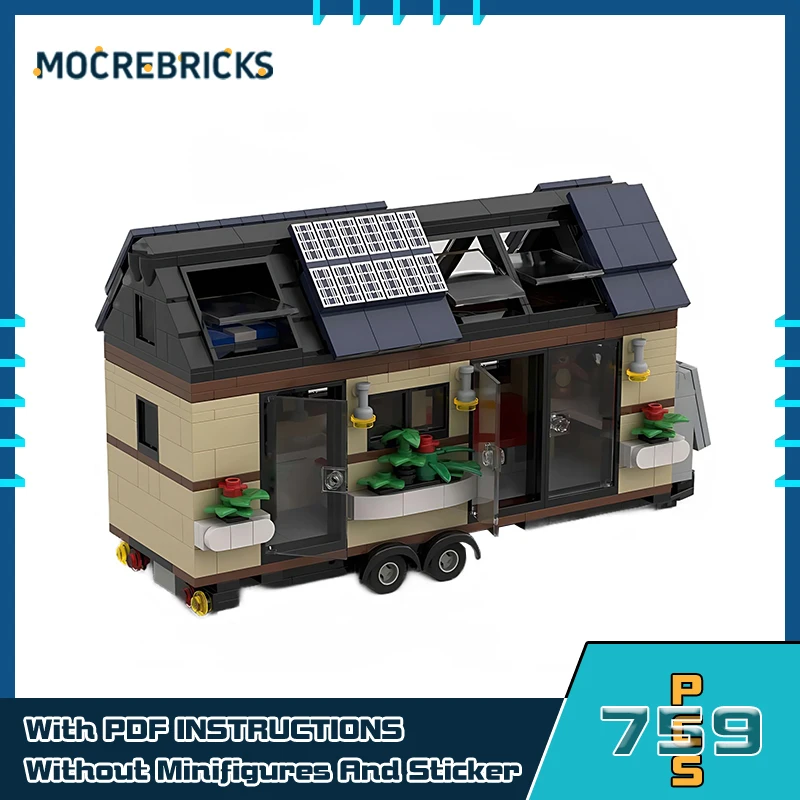 Creative Expert Tiny House On Wheels Building Block Model Modular Architectural Set Display Toy Bricks Children's Collected Gift