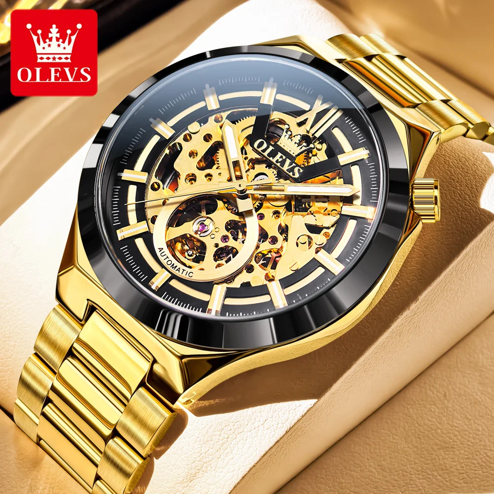 olevs-6722-fashion-wristwatch-for-man-stainless-steel-waterproof-luxury-skeleton-men's-business-mechanical-watch-new