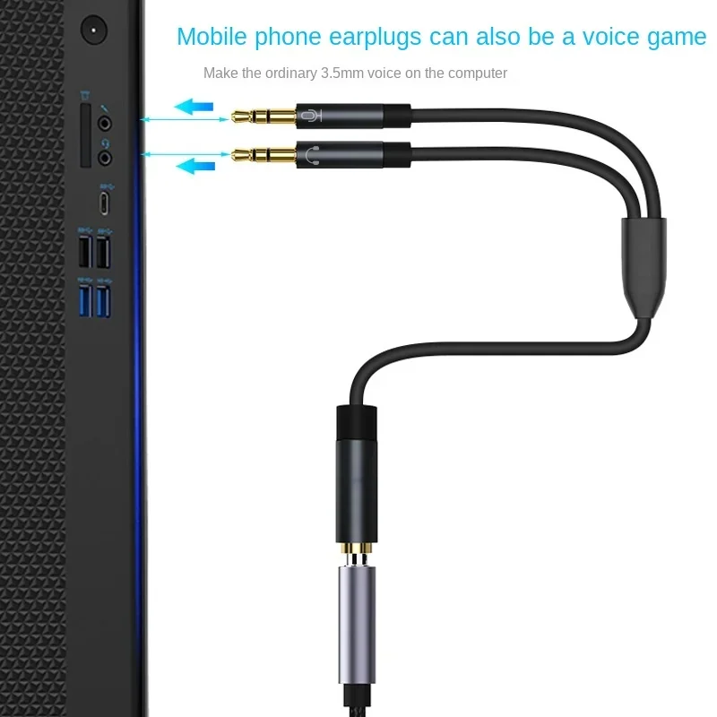 Headphone Komputer Konversi Kabel Headset Two-In-One Mobile Ponsel Audio Satu-Dua Adaptor