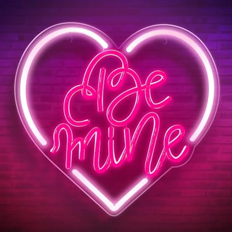 ハートフレームビーマインネオンライトサインusb調光可能ledネオンサイン壁装飾寝室ゲームルームリビングルームパーティーギフト用