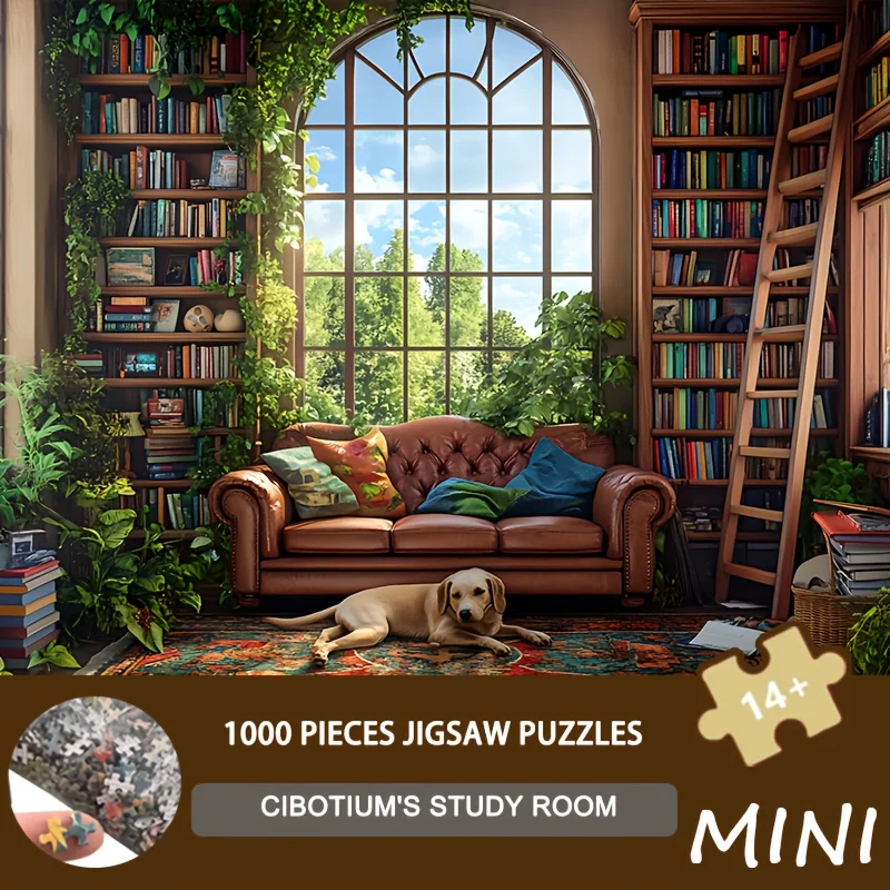 

Mini Size Puzzle 1000 Pieces Cibotium Study Room Art, 38x26cm, For Botanical Enthusiasts & Home Decor Collectors