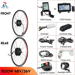 Kunray-Motor Wheel Electric Bicycle Kit, E-Bike Conversion Kit, 36V, 48V, 500W