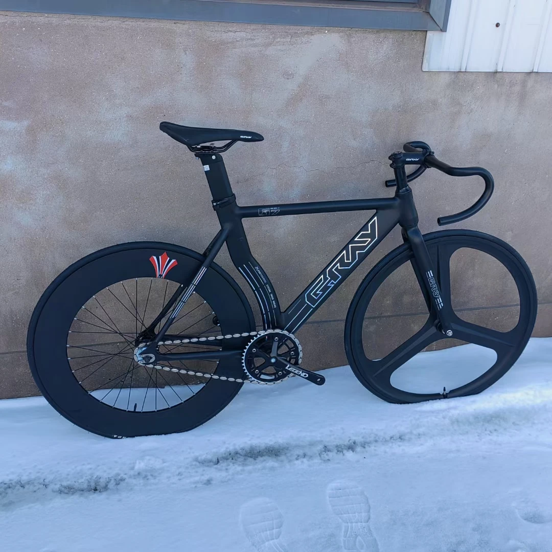 Szara ramka ze stopu aluminium rowerowa F17 rama rowerowa z przednim widelcem z włókna węglowego 3-szprychowa tylna obręcz koła przedniego 90mm zestaw kołowy