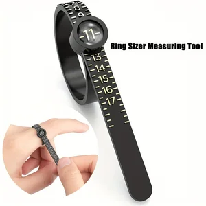 Ring Sizer with Magnifier - US/UK/EU/HK Jewelry Measuring Ruler for Finger Size Ring Size Measuring Tool