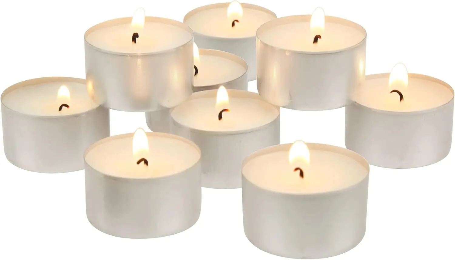 Long Burning Tea Light Candles, 6 to 7 Hour Extended Burn Time, White, Unscented, (SM-TL200), (Pack of 4, 800 Count Total)