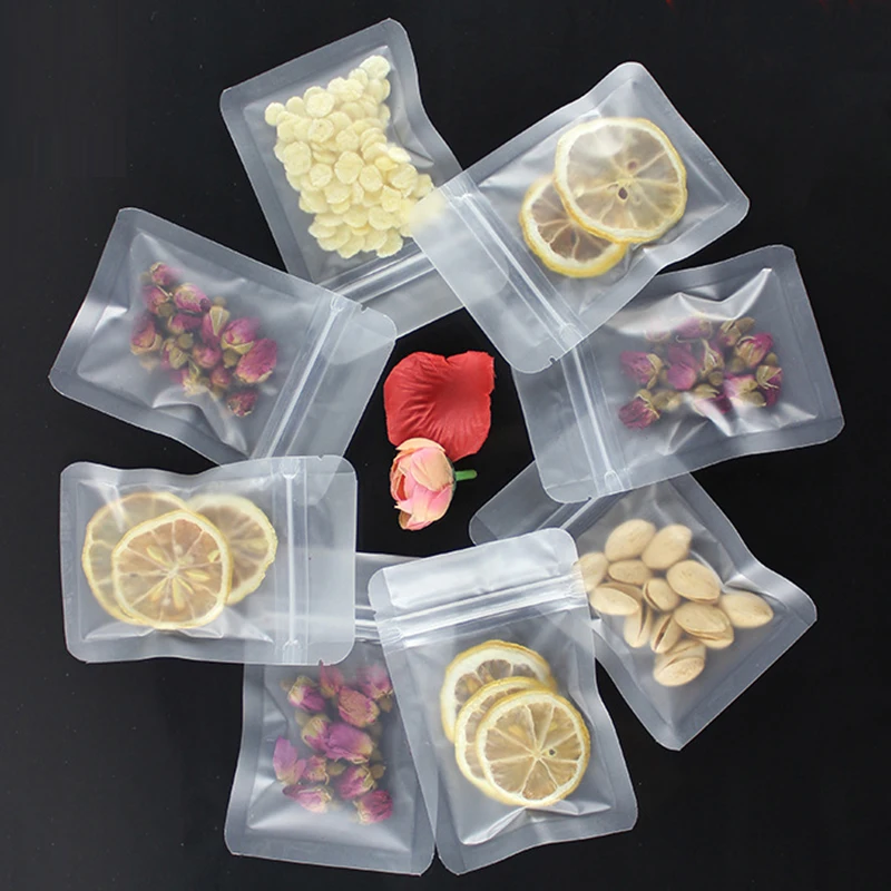 Flat Translucent Frosted Plastic Storage Zip Lock Bag Food Nut Snack Cereal Scented Tea Candy Gift Heat Sealing Package Pouches