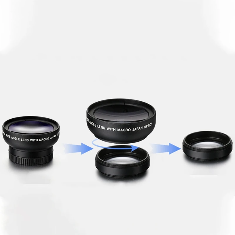 عدسة هاتف فعالة 0.45X كاميرا خارجية بعدسة ماكرو واسعة الزاوية للغاية لهاتف Xiaomi