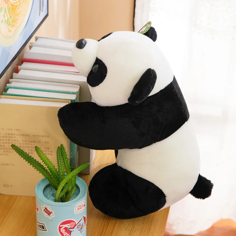 Lying Giant Panda Plush Doll, Realistic Black White Panda Stuffed Animal, Soft Fluffy Pillow Kids Birthday Gift Multiple Sizes