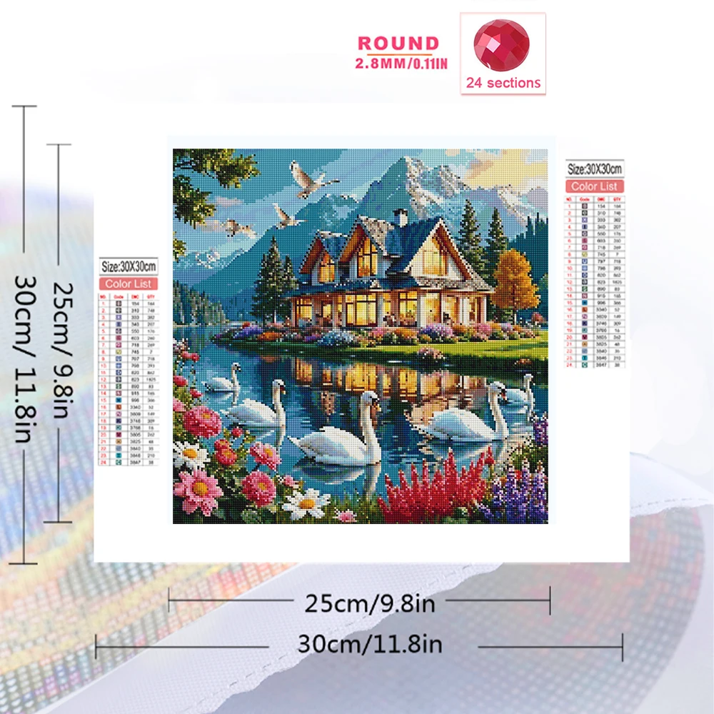Evershine Paesaggio con Cigni, - Embroidery Cross Stitch Patterns recensione e prezzo