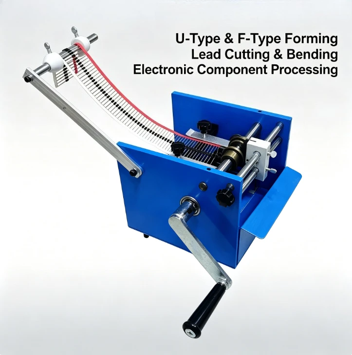Hand‑cranked Resistor Forming & Lead Cutting Machine, Tape Feed F‑Type U‑Type Resistor Molding for Electronic Component Shaping