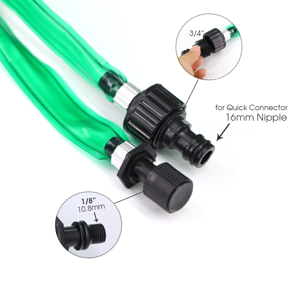 3M-30M Green Flat PVC Sprinkler Soaker Hose with Hole Drip Irrigation Hoses for Lawn Vegetable Garden Beds Spray Watering Hose