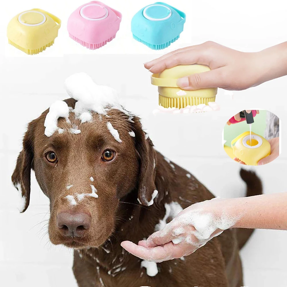 

Bathroom Multifunctional Puppy Big Dog Cat Bath Massage Gloves Brush Soft Safety Silicone Pet Accessories for Dogs Cats Tools