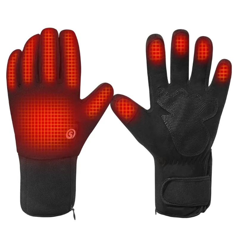 Winter riding heating gloves touch screen heating mountaineering gloves full finger heating bicycle gloves
