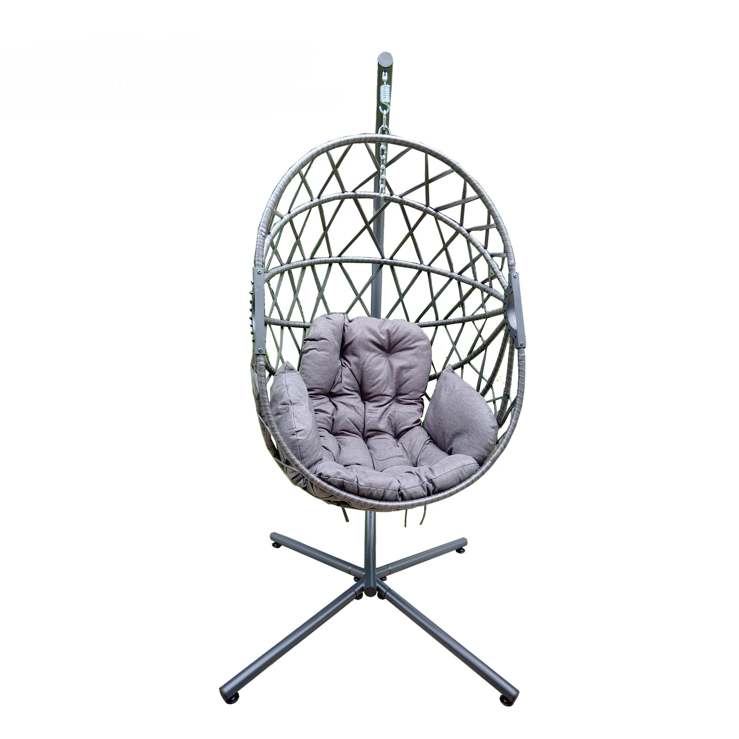 WOQI   rattan style chairs egg shape hammock   with stand foldable  