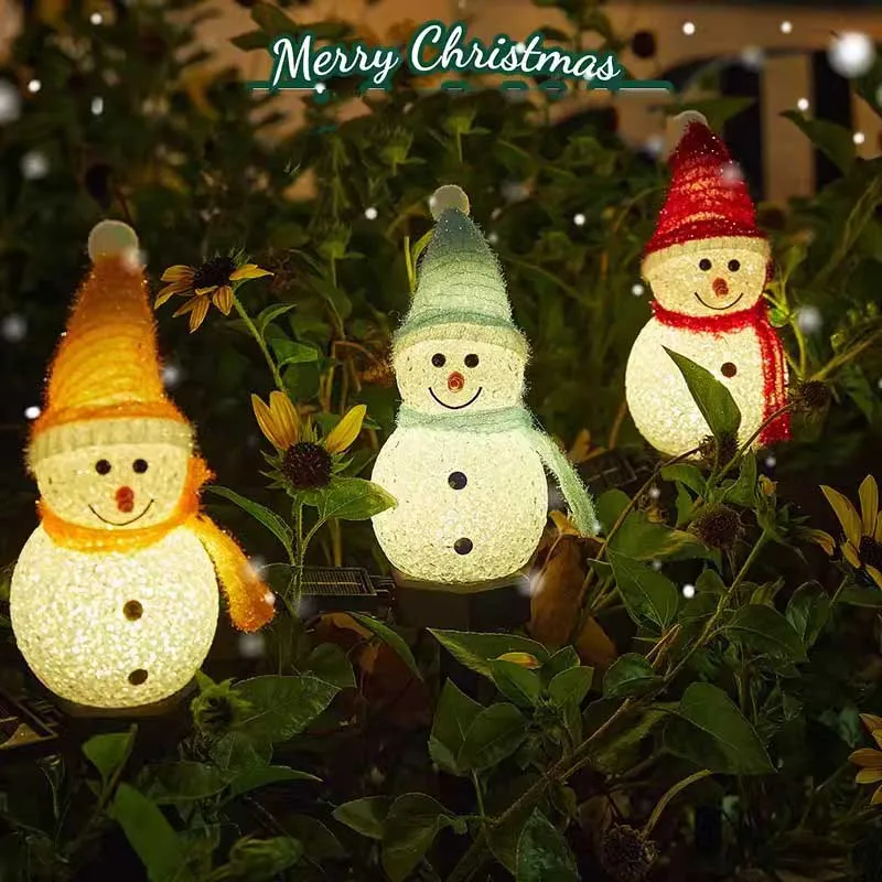 Christmas Snowman Grounding Light Solar Grounding Light Garden Decoration Christmas Grounding Lawn Outdoor Atmosphere Light