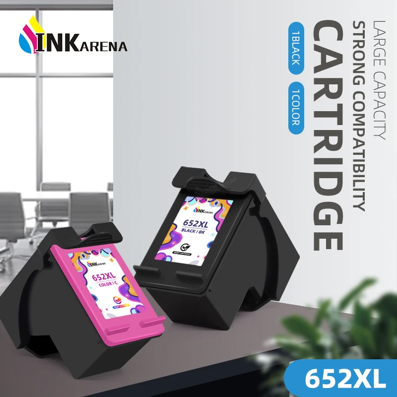 Inkarena Remanufactured Ink Cartridges For HP 652 For HP 652XL Color Use with DeskJet 1115 2135 3635 3755 3835 3836 4535 4675