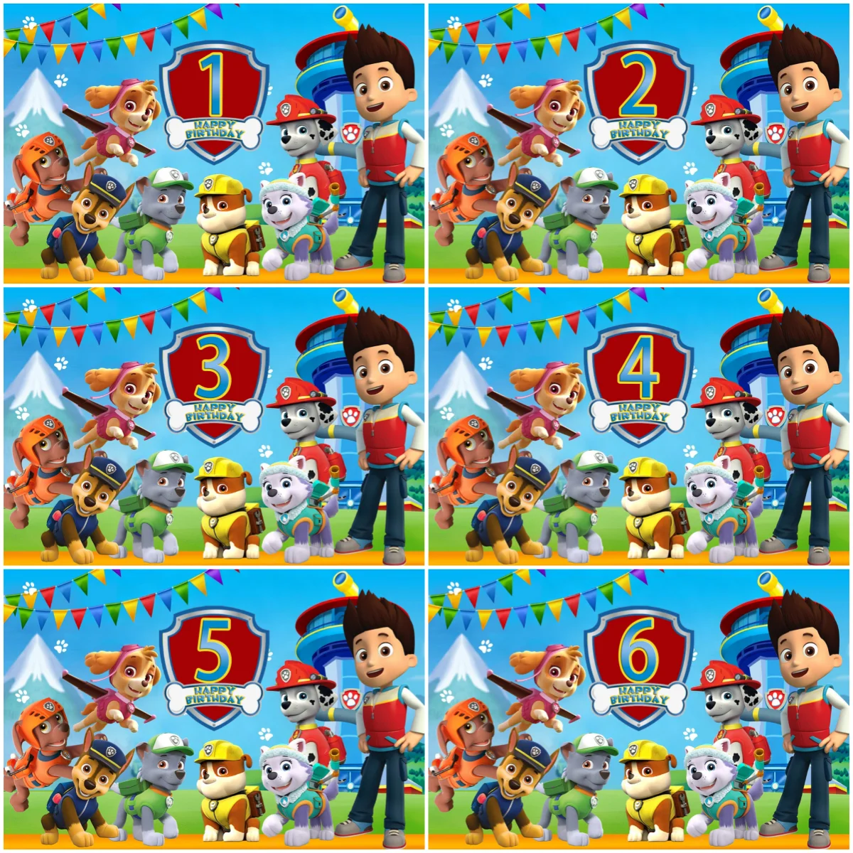 Paw Patrol 1-30. Geburtstag Party Dekoration Hintergrund Nummer Welpenhund Banner Poster Jungen Mädchen Fotografie Hintergrund Kindergeschenk