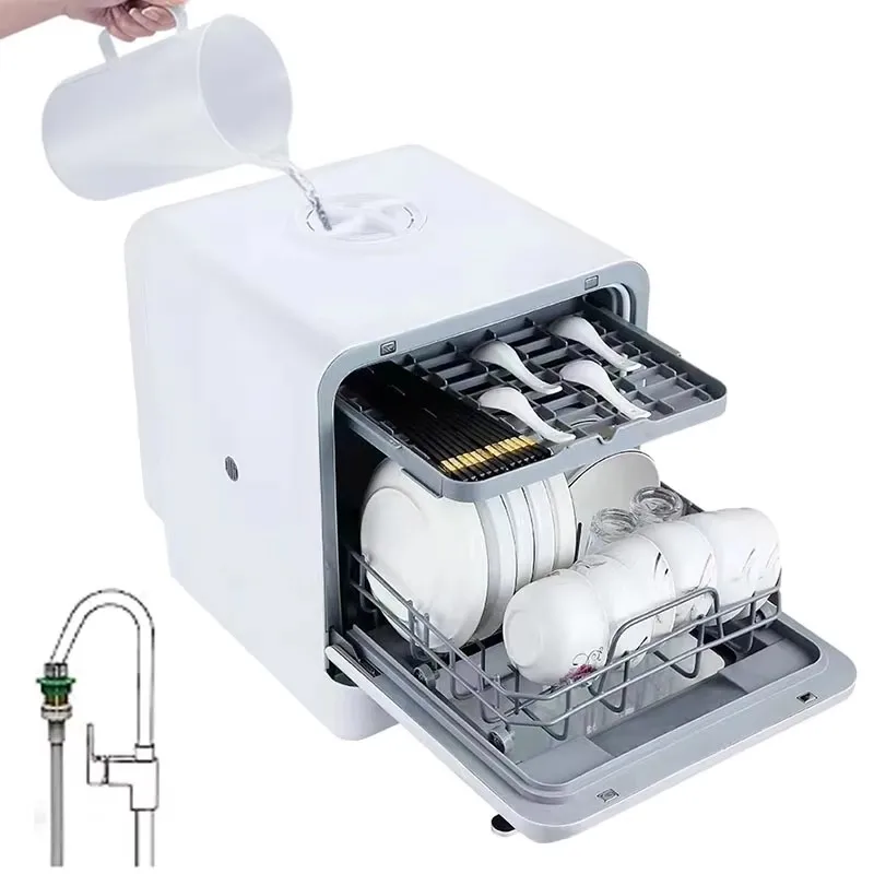 Household Mini Countertop Dishwasher with Water Tank