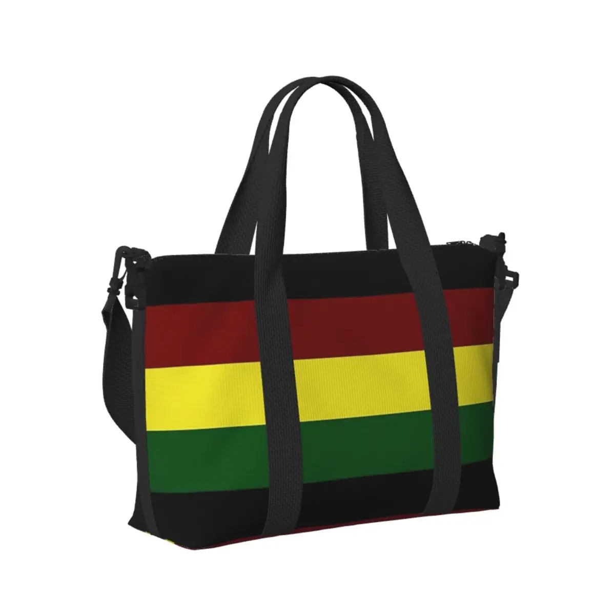 

Rasta Flag Rasta Stripe Beach Travel Bag Large Capacity Tote Bags for Gym Sport Women Shopping Duffle Shoulder Bag