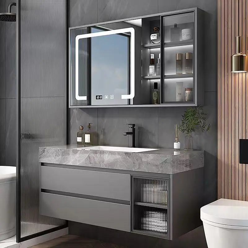 Slate integrated basin bathroom cabinet combination, bathroom washstand, moisture-proof