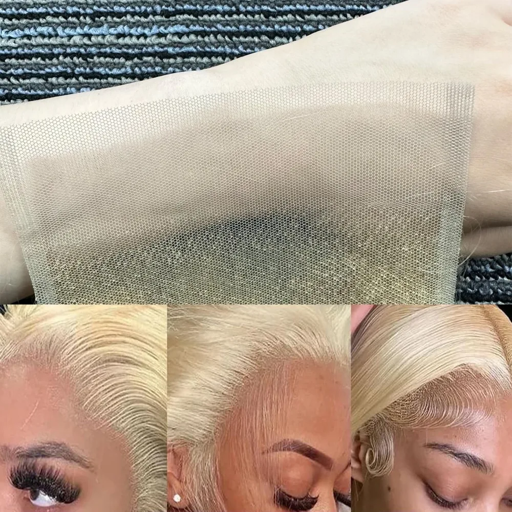 613 Rubio 4x4 Cierre de encaje transparente Invisible Skinlike Cierre de encaje 12A Grado onda del cuerpo cabello humano prearrancado con pelo de bebé
