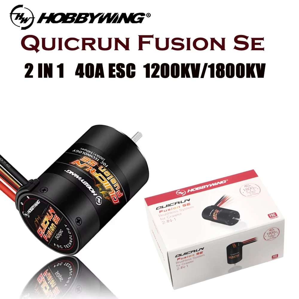 HobbyWing QuicRun Fusion SE 1200kv 1800kv Waterproof Brushless Motor  Built in 40A ESC 2 in 1 for RC 1/10 RC Climbing Car