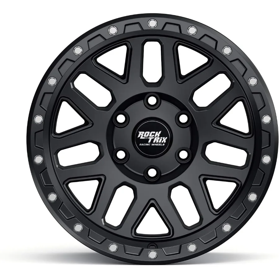 عجلة 18 بوصة متوافقة مع 2001+ تويوتا تاكوما 6x5.5 6x139.7 نمط الترباس 18x9 (12 ملم إزاحة) 106.1 ملم لمسة نهائية سوداء غير لامعة