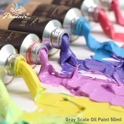 50ml PHOENIX Morandi Oil Paint Gray Scale Matte Finish, Rich Pigments, Non-Toxic Paints for Painting on Canvas Crafts Wood