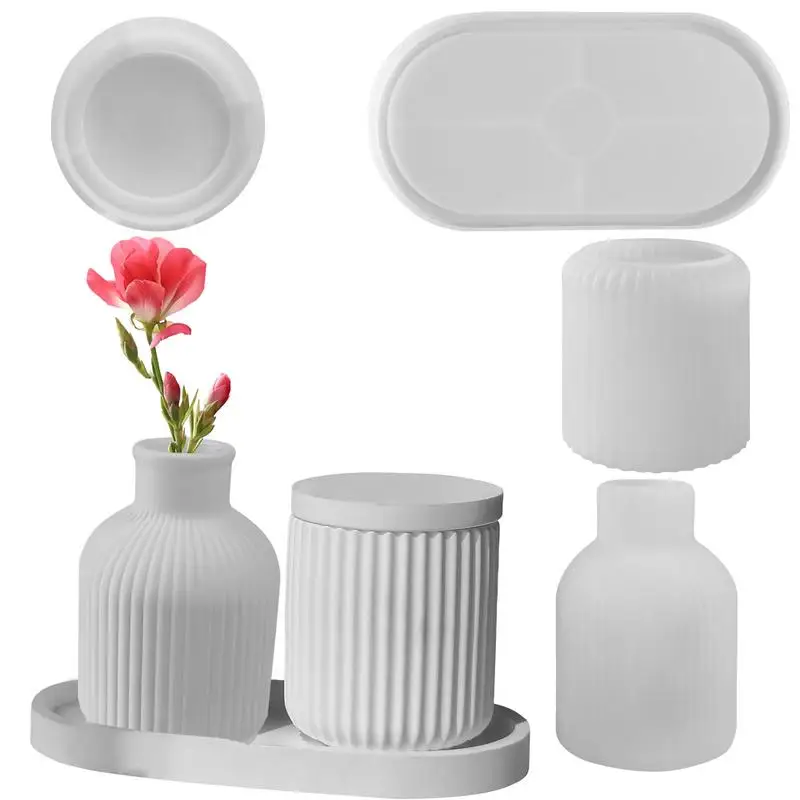 Mumluk Kalıp Benzersiz Vazo Silikon Kalıplar Ekici Vazo Kalıp Yaratıcı 3D Epoksi Reçine Kalıpları Süs Kalıp Vazo Kalem