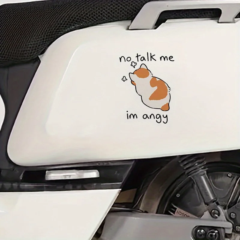 

1pc No Talk Me Angy Cat Funny Cartoon PVC Sticker Waterproof Decal for Motorcycle Car Laptop Guitar Bottle