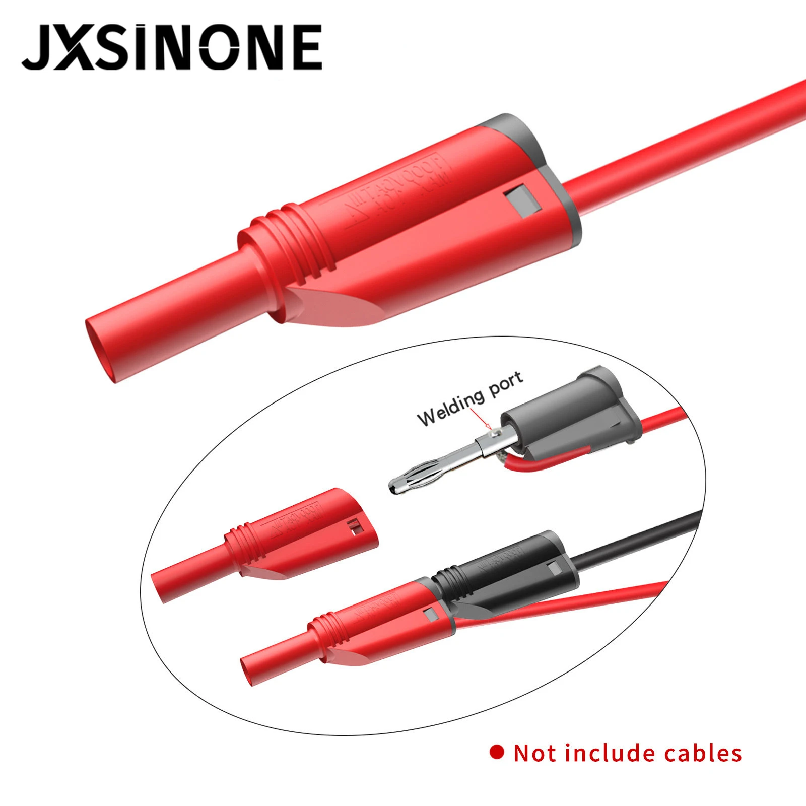 JXSINONE P3005 10pcs 4mm Stackable Banana Plug Welding/Assembly Safety Welding-free Multimeter High Quality Connector