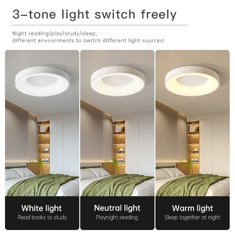 DVLIIL Nordic Modern LED Ceiling Lights Round Ceiling Lamp Kitchen Living Room Bedroom Lighting Fixtures Home Decoration Light