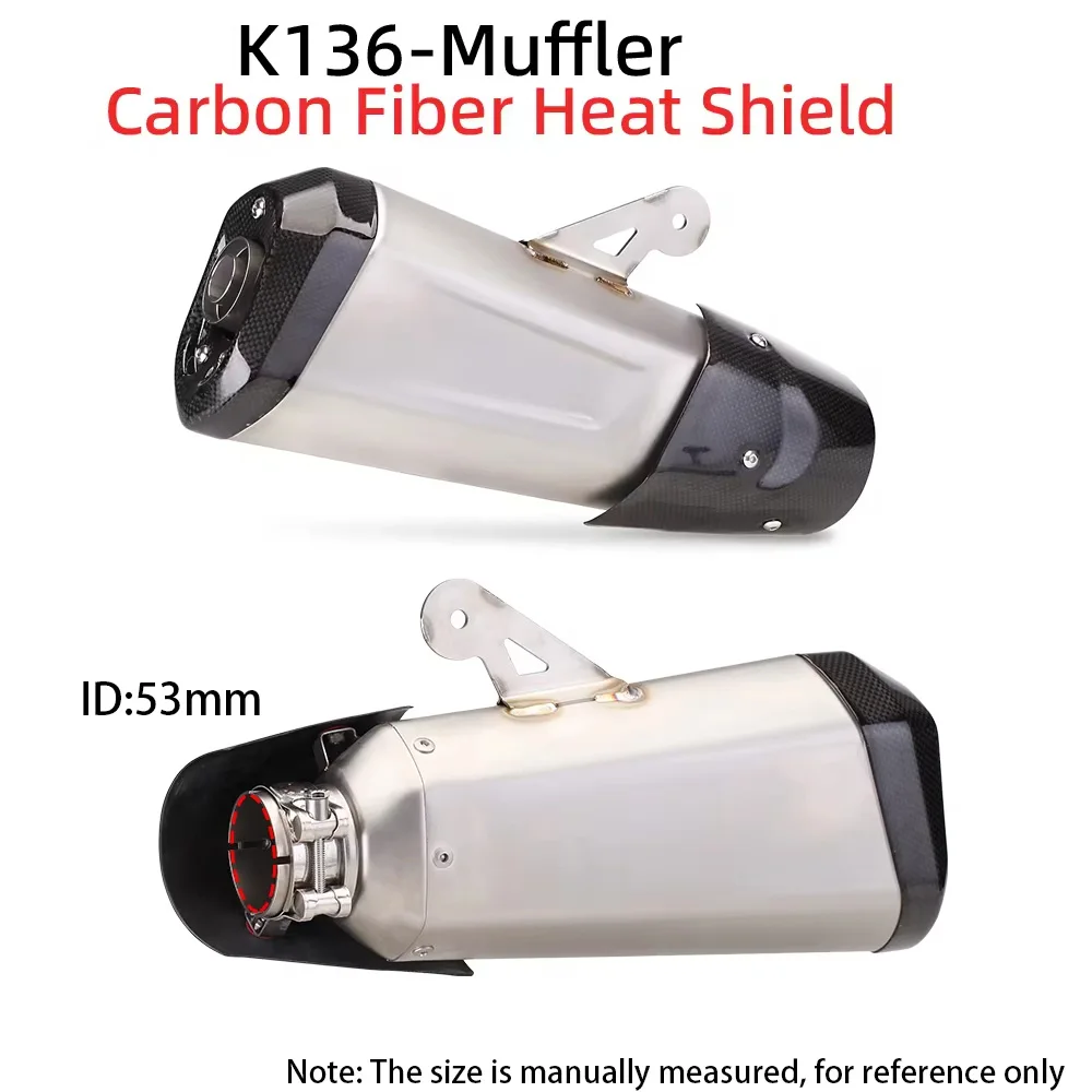 Motorrad Auspuff Schalldämpfer Kohlefaser-Abdeckung Universal 51mm Einlass für R3 ZX6R ZX10 Z900 CBR1000 GSXR1000 MT07 FZ1 R6 R15