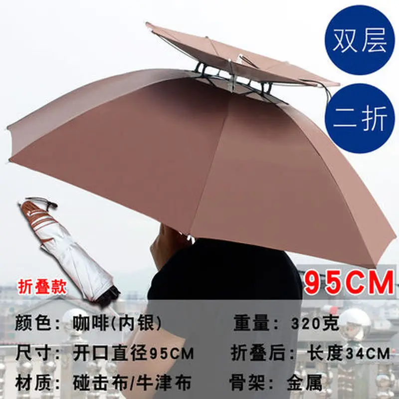 Outdoor Head-mounted Foldable Fishing Cycling Hiking Hiking Camping Beach Shade Portable Umbrella Hat