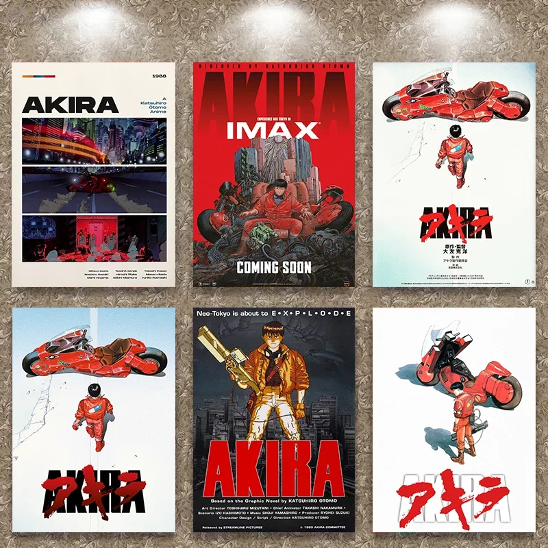 Japanese Akira Anime Movie Modern Manga Poster Print Canvas Wall Art for Living Room Bedroom Home Decor
