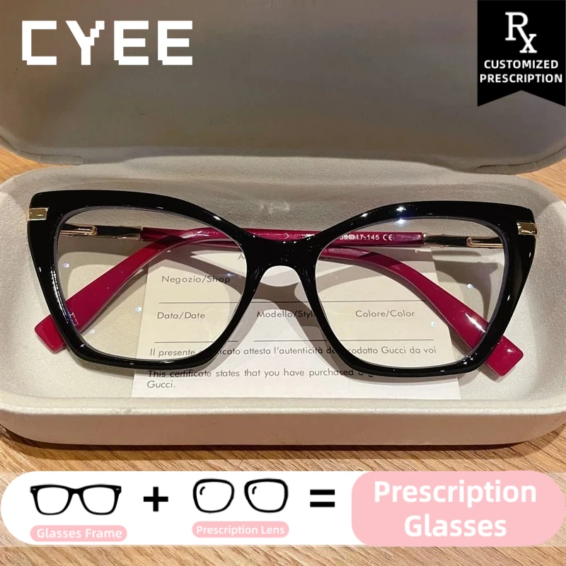 

CYEE Professional HD Photochromic Myopia Eyeglasses Progressive Lenses Glasses Women Customization Prescription Optical Eyewear