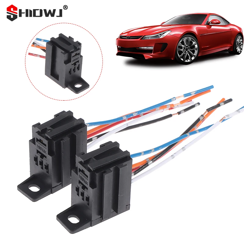 Latest 5/4Pin Car Relay Socket Violet Sockets Car Connector Porous Car Harness Socket Automotive Relay