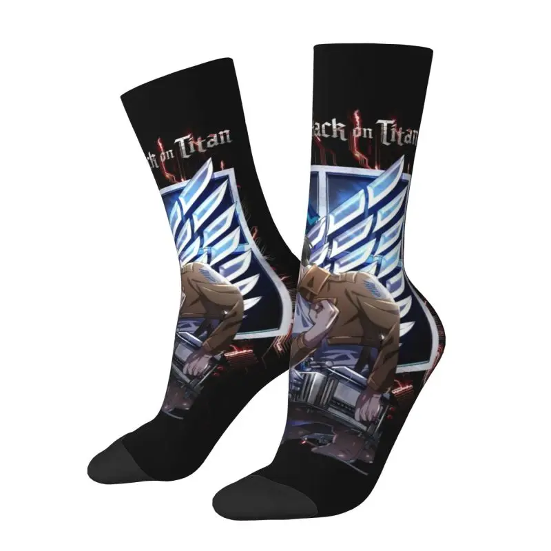 

Custom Attackes On Titan Dress Socks Mens Womens Warm Funny Novelty Crew Socks
