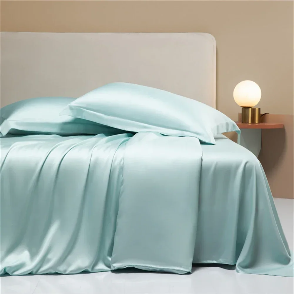 Lanlika Noble Green Nature 100% Silk Bedding Set Beauty Duvet Cover Flat Sheet Queen King Bed Linen Pillowcase For Sleep Gift