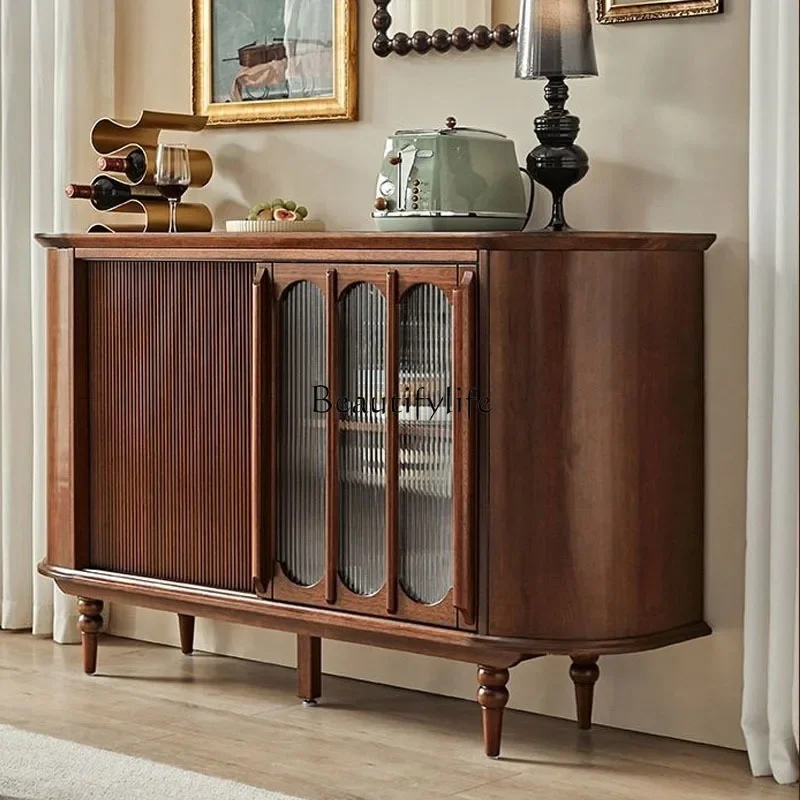 FG26*French retro solid wood porch cabinet modern simple storage locker