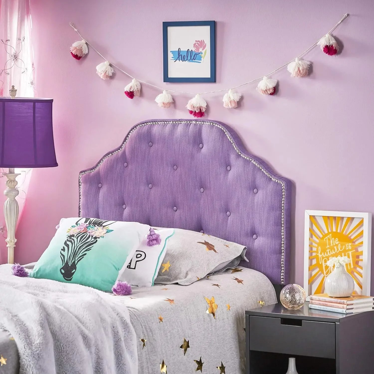 Christopher Knight Home Fabric Kid's Headboard, Twin, Light Purple