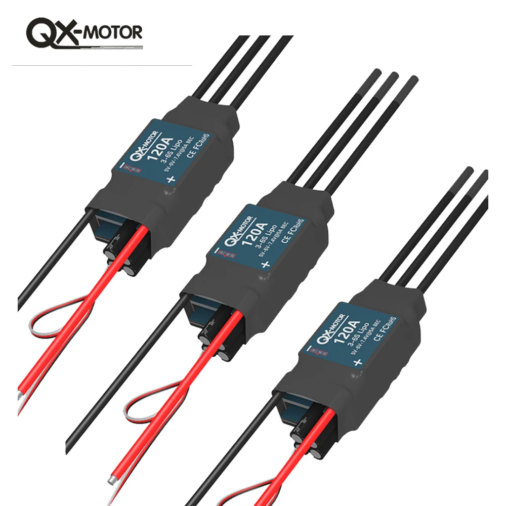 

QX-MOTOR 120A ESC 3-6S with BEC, suitable for various types of remote-controlled toy drones, toy boats