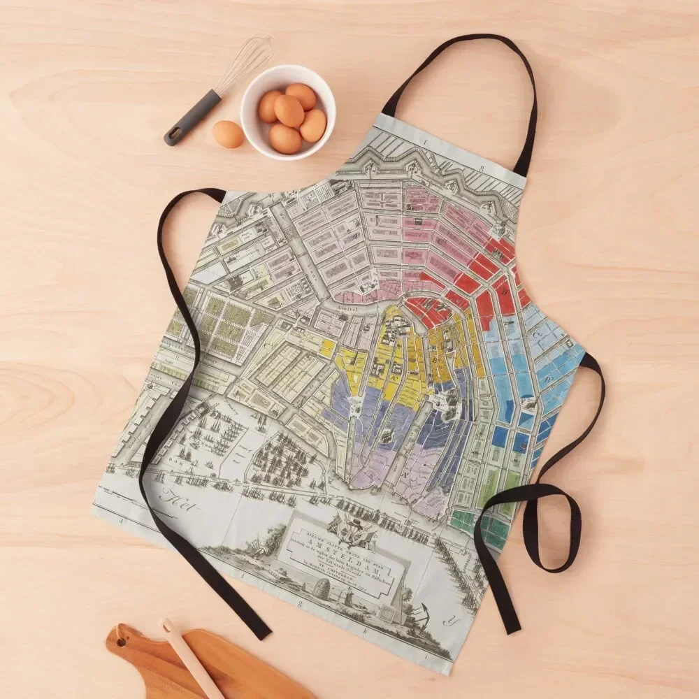 

Vintage map of Amsterdam (1795) Apron Woman Kitchens Custom Salon Women's Apron