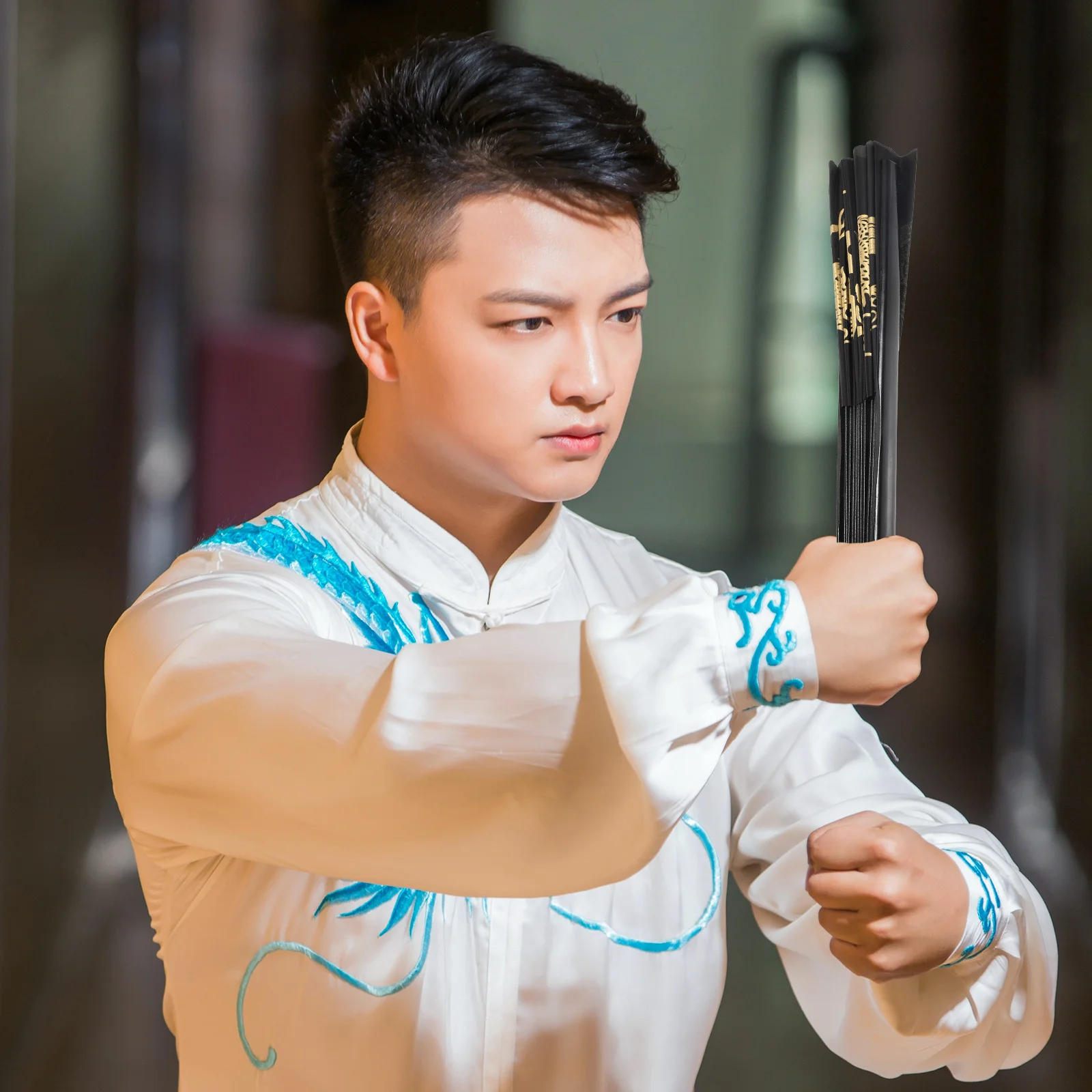 

Metal Folding Fan Small and Exquisite Easy to Carry Foldable Hand Fan for Outdoor Travel Festival Gift Martial Arts Show