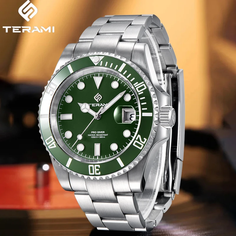 TERAMI ​Mechanical Watch Top Brand Luxury Business Luminous Japan Movement NH35 Waterproof Watches for Men Auto Date Wristwatch