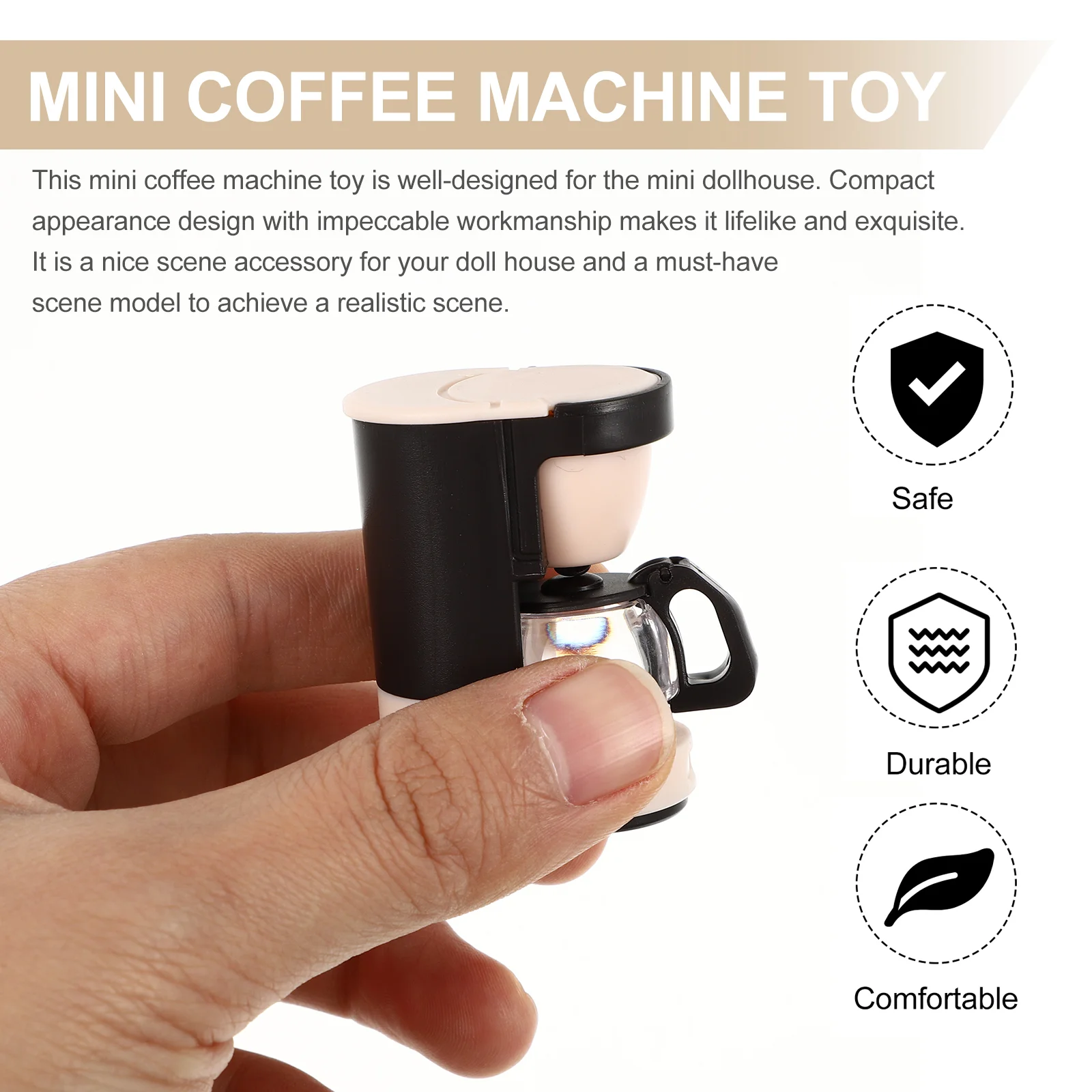 Miniature Coffee Machine Dollhouse Accessories Pot for Kids Makers Plastic Kitchen