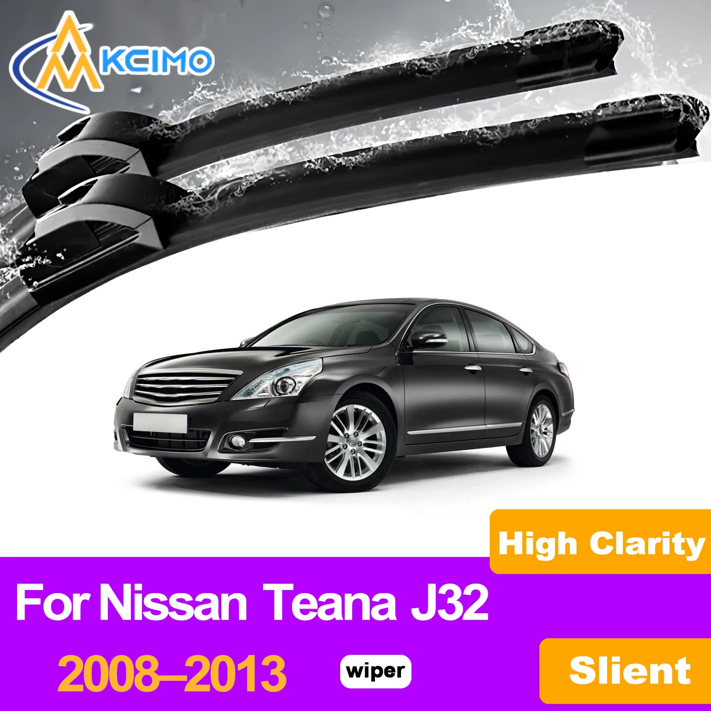 

KCIMO 2PCS Front Windshield Wiper Blades For Nissan Teana J32 2008–2013, Premium All Season Rubber Quiet & Smooth Operation
