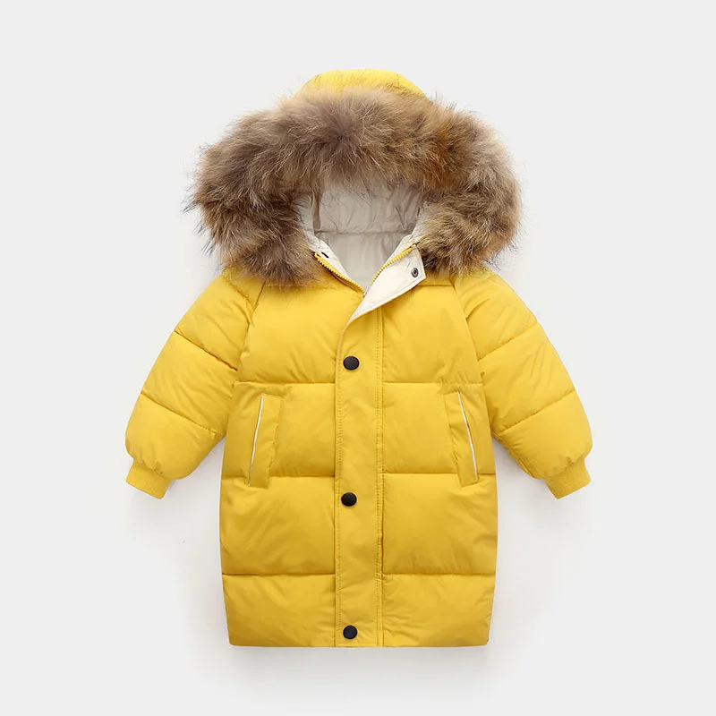 Winter Fashion Children Down Jackets Thick Teens Coats Warm Parkas Kids Clothes For 3-10 Years Boy Girl Big Fur Collar Outerwear